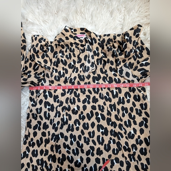 Kate spade forest feline tie neck leapord promint blouse - Picture 3 of 7